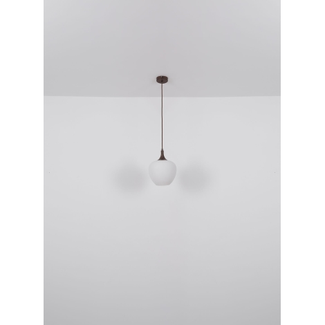 Globo - Lámpara colgante 1xE27/60W/230V blanco/marrón
