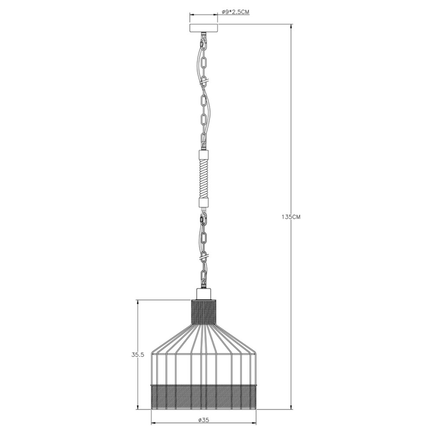 Globo - Lámpara de araña en cadena 1xE27/60W/230V