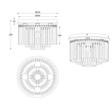 Globo - Lámpara de techo 5xE14/40W/230V