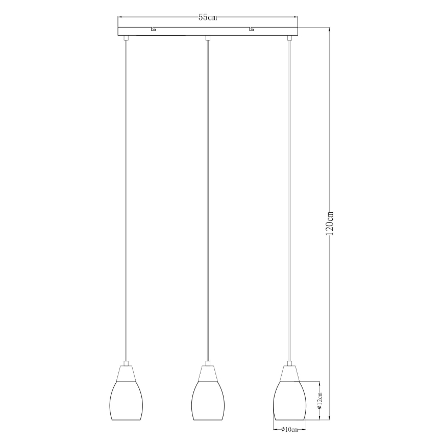 Globo - Lámpara colgante 3xE27/15W/230V