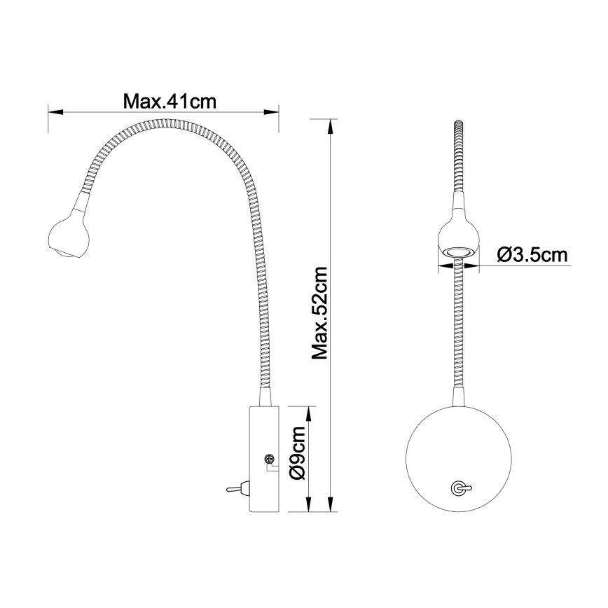 Globo - Lámpara LED flexible pequeña LED/3W/230V cromo