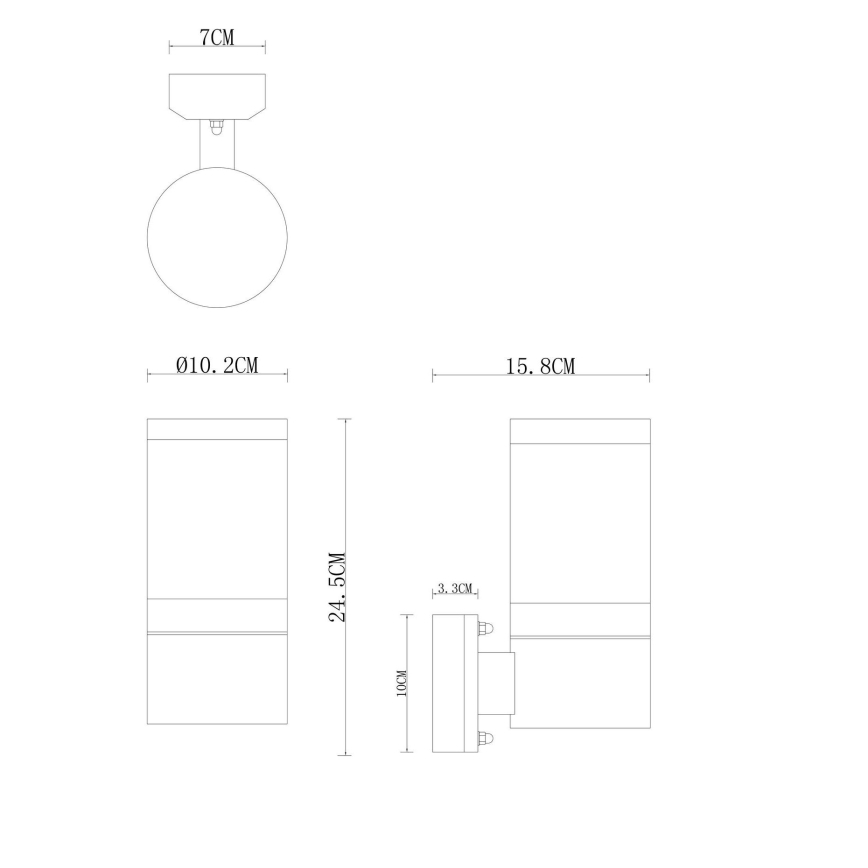 Globo - Aplique de exterior 1xE27/60W/230V IP44