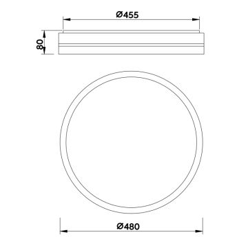 Globo - Plafón LED regulable LED/40W/230V + control remoto