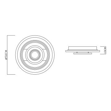 Globo - Plafón regulable LED/50W/230V 2700/4000/6000K + mando a distancia