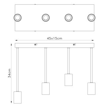 Globo - Lámpara colgante 4xE27/60W/230V