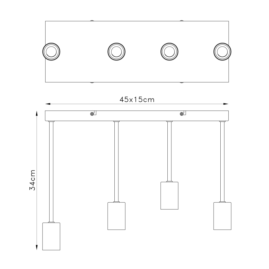 Globo - Lámpara colgante 4xE27/60W/230V