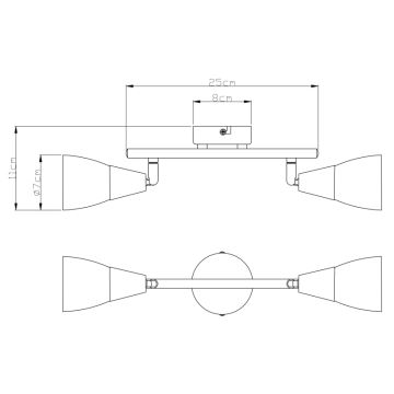 Globo 54919-2 - Foco TADEUS 2xE14/40W/230V