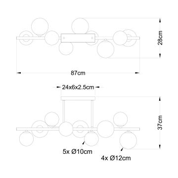 Globo - Lámpara de araña LED con poste 9xG9/3W/230V cromo