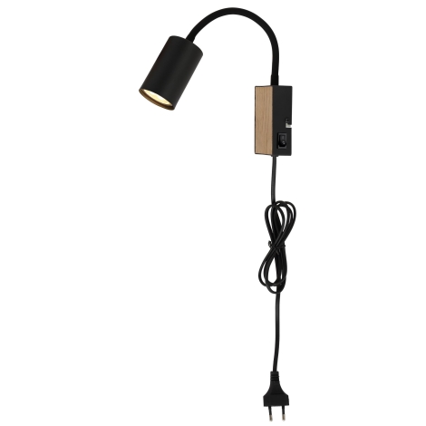 Globo - Lámpara pequeña flexible 1xGU10/35W/230V negro/marrón