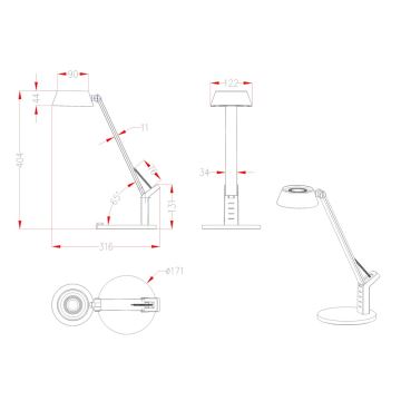 Globo - Lámpara de mesa LED Regulable LED/8W/230V