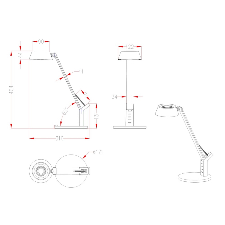 Globo - Lámpara de mesa LED Regulable LED/8W/230V