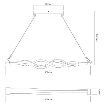 Globo 67109-30 - LED Lámpara colgante regulable PILLA 1xLED/30W/230V + control remoto