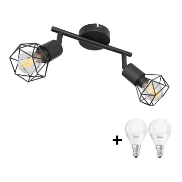 Globo - Foco LED 2xE14/5W/230V negro