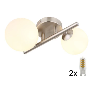 Globo - Lámpara de techo LED 2xG9/3W/230V cromo