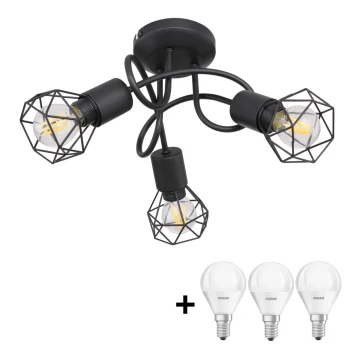 Globo - Lámpara de techo LED 3xE14/5W/230V negro