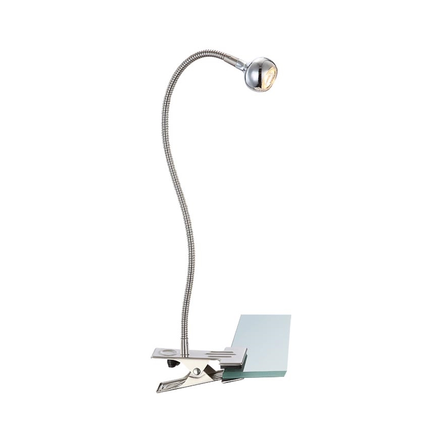 Globo - Lámpara LED flexible pequeña con clip LED/3W/230V cromo