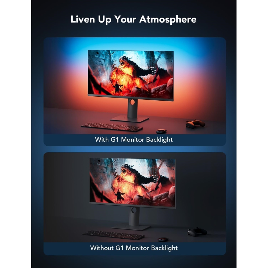 Govee - Iluminación de monitor inteligente LED RGBIC Dreamview G1 de 27-34" Wi-Fi
