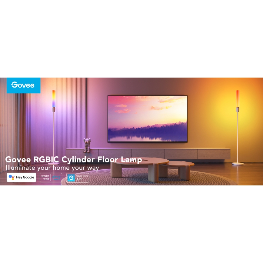 Govee - Lámpara de pie LED regulable CYLINDER SMART RGBICWW 2200-6500K