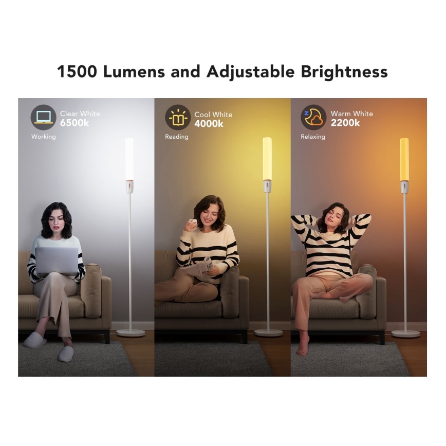 Govee - Lámpara de pie LED regulable CYLINDER SMART RGBICWW 2200-6500K