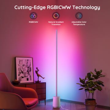 Govee - Lámpara de pie LED regulable Lyra Smart RGBICWW 2200-6500K Wi-Fi + control remoto