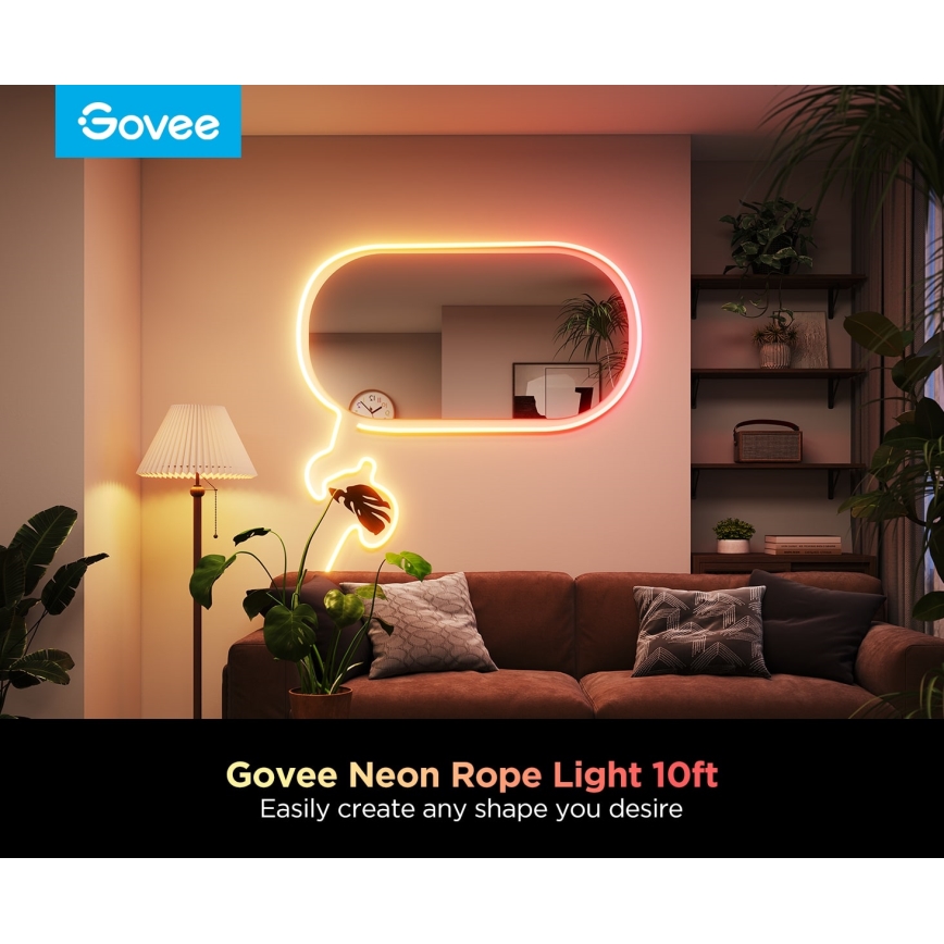 Govee - Neon 2 MATTER Tira LED plegable 3m RGBIC Wi-Fi IP67