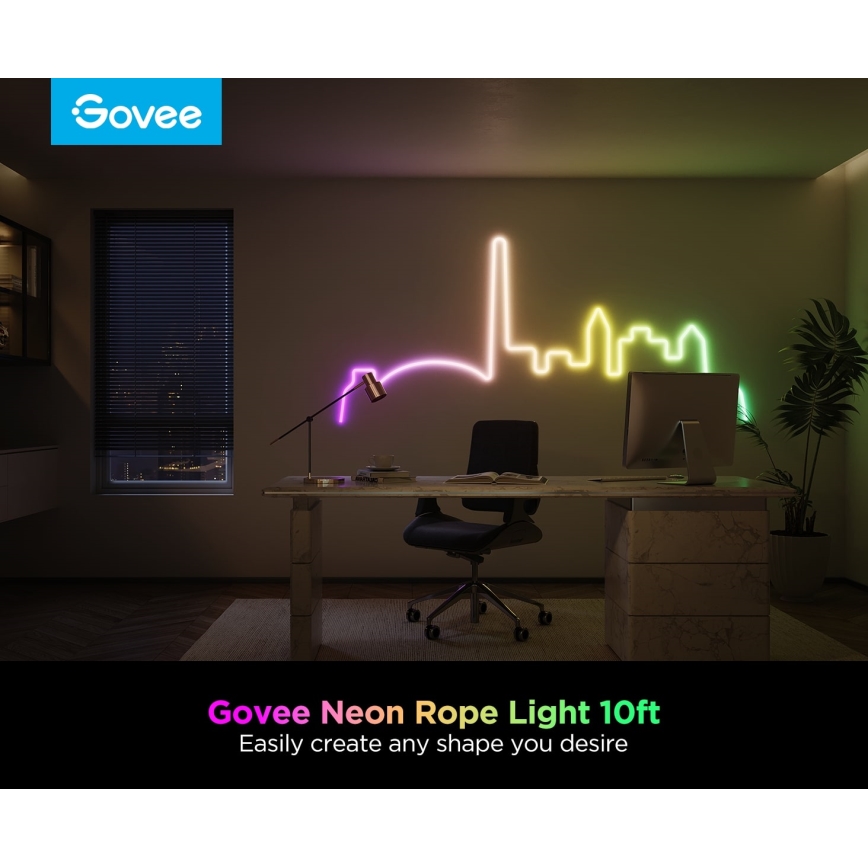 Govee - Neon 2 MATTER Tira LED plegable 3m RGBIC Wi-Fi IP67