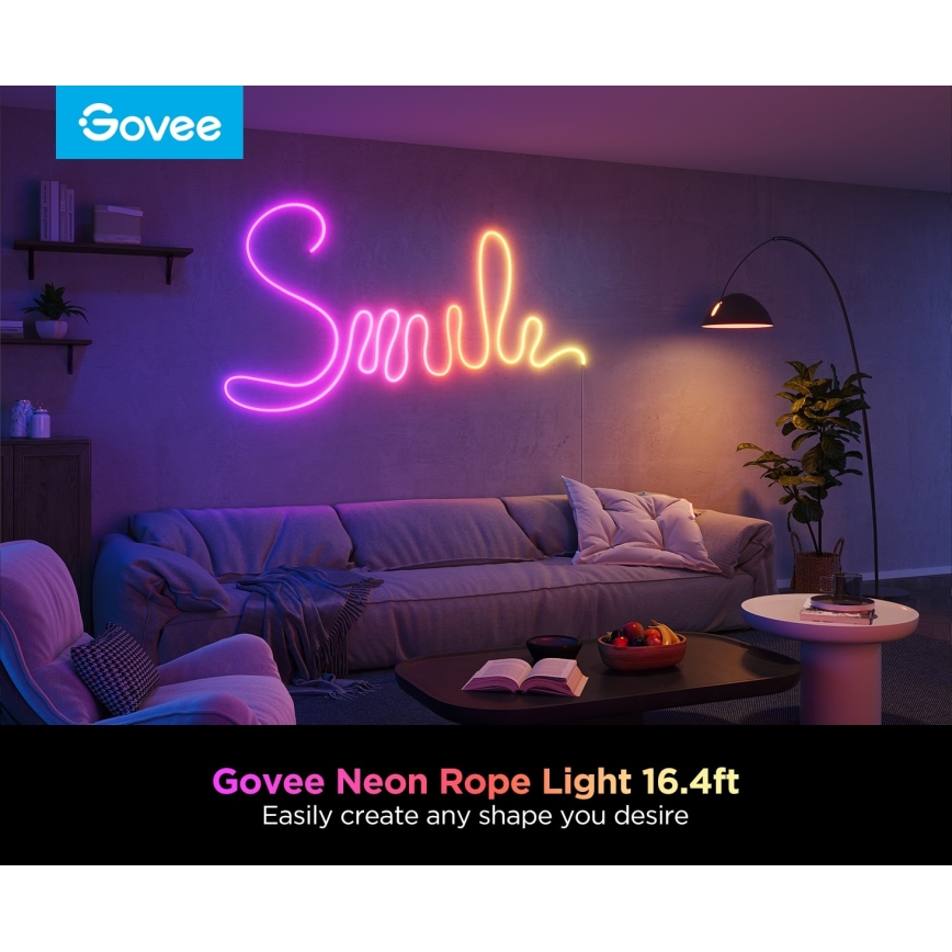 Govee - Neon 2 MATTER Tira LED plegable 5m RGBIC Wi-Fi IP67