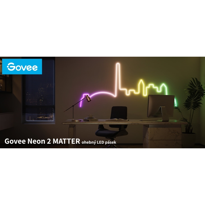 Govee - Neon 2 MATTER Tira LED plegable 5m RGBIC Wi-Fi IP67