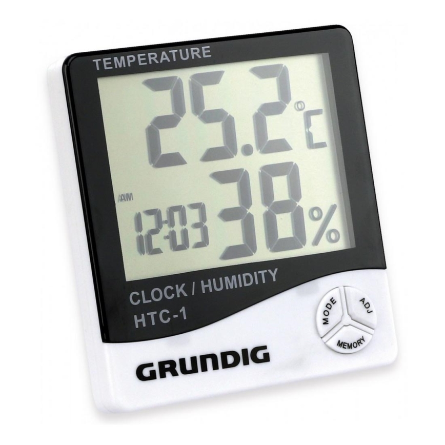 Grundig - Estación meteorológica con alarma 1xAAA