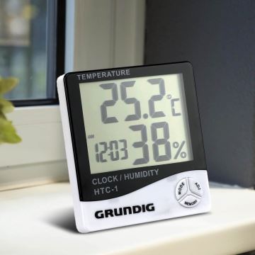 Grundig - Estación meteorológica con alarma 1xAAA