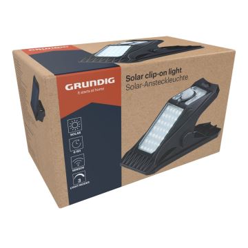 Grundig - Lámpara solar LED con sensor CLIP-ON LED/9W/3,7V IP44