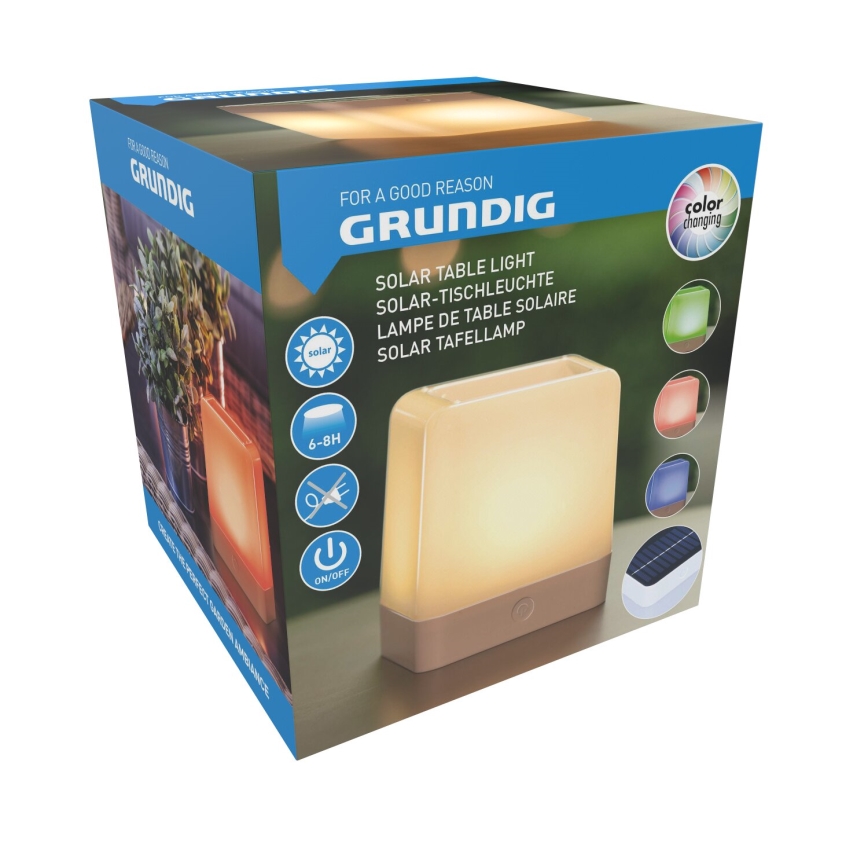 Grundig - Lámpara solar LED RGB LED/3,7V