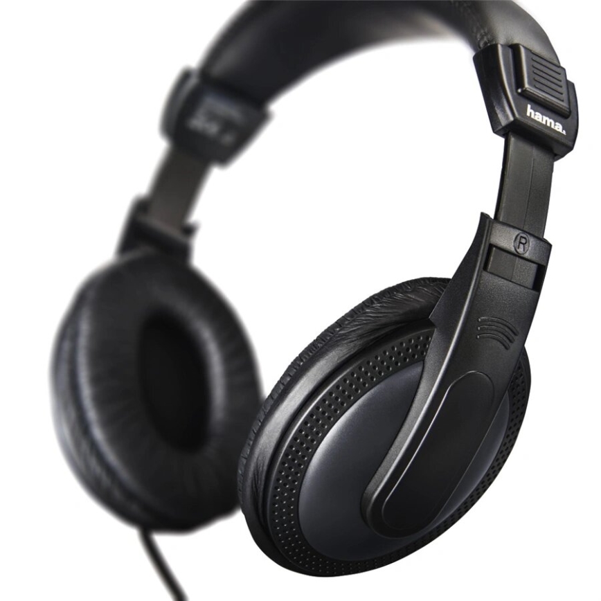 Hama - Auriculares con cable de 6 m negro