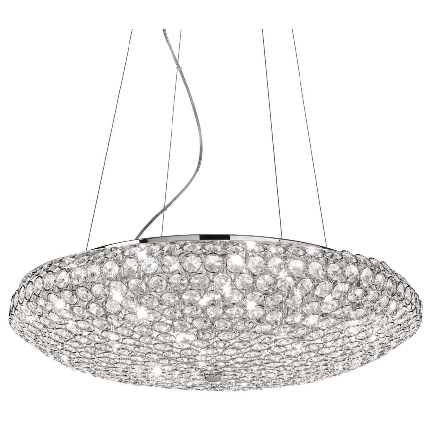 Ideal Lux - Araña de cristal KING 12xG9/40W/230V diá. 65 cm cromo