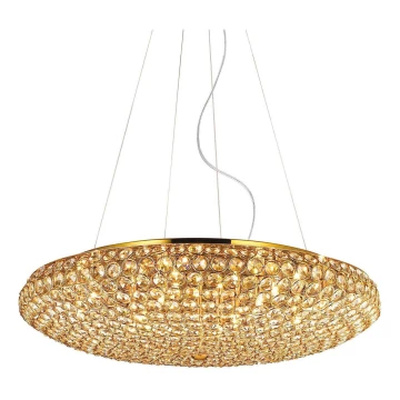 Ideal Lux - Araña de cristal KING 12xG9/40W/230V diá. 65 cm dorado