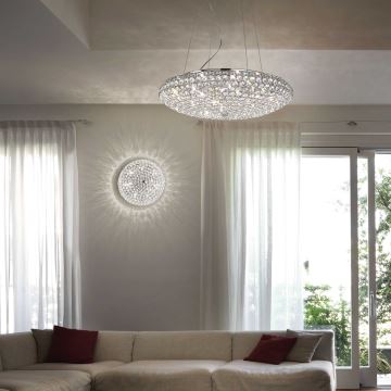 Ideal Lux - Araña de cristal KING 7xG9/40W/230V diá. 46 cm cromo