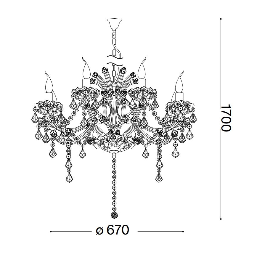 Ideal Lux - Araña de cristal NAPOLEON 8xE14/40W/230V