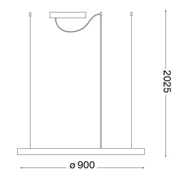 Ideal Lux - Lámpara de araña LED regulable en cadena ORACLE SLIM LED/43W/230V d. 90 cm negro