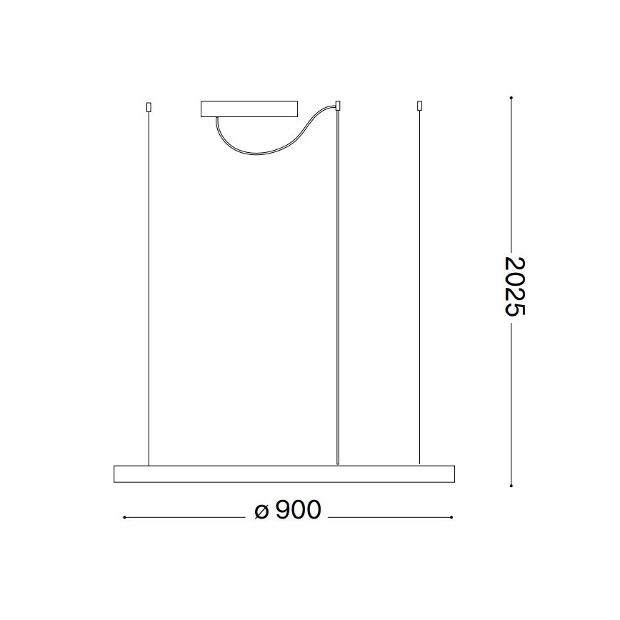 Ideal Lux - Lámpara de araña LED regulable en cadena ORACLE SLIM LED/43W/230V d. 90 cm negro