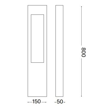 Ideal Lux - Lámpara de exterior VEGA 1xG9/15W/230V 80 cm IP44 marrón