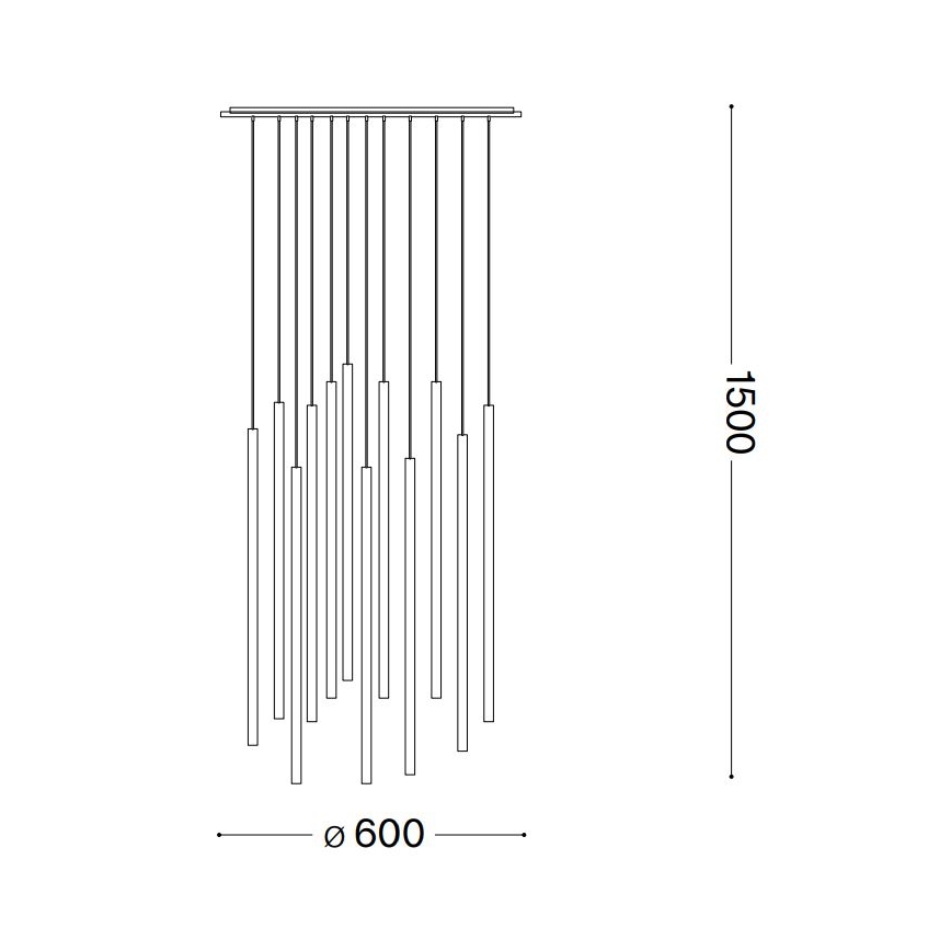 Ideal Lux - Lámpara LED colgante FILO LED/25W/230V latón