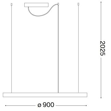 Ideal Lux - Lámpara LED colgante ORACLE LED/55W/230V diá. 90 cm negro