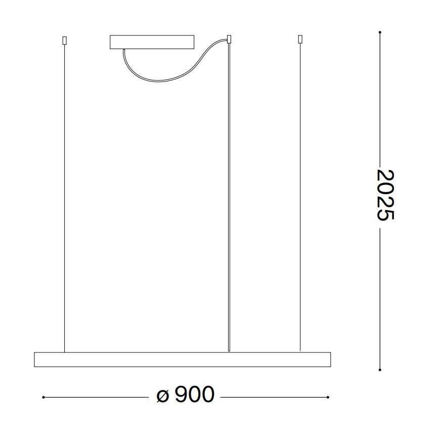 Ideal Lux - Lámpara LED colgante ORACLE LED/55W/230V diá. 90 cm negro