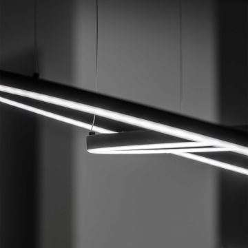 Ideal Lux - Lámpara LED colgante ORACLE LED/89W/230V diá. 150 cm negro