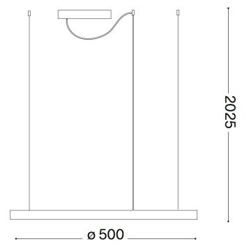 Ideal Lux - Lámpara LED colgante ORACLE SLIM LED/32W/230V diá. 50 cm negro