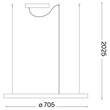 Ideal Lux - Lámpara LED colgante ORACLE SLIM LED/38W/230V diá. 70 cm negro