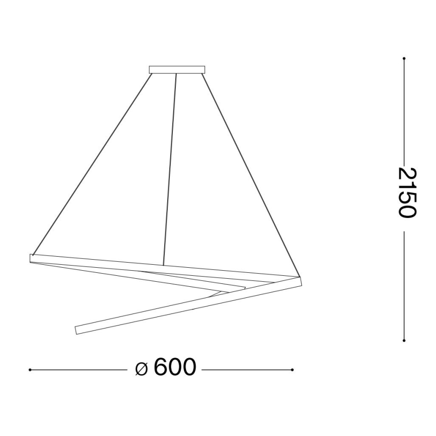 Ideal Lux - Lámpara LED colgante OZ LED/48W/230V diá. 60 cm negro