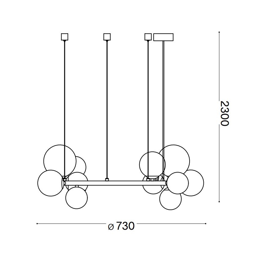 Ideal Lux - Lámpara LED colgante PERLAGE 11xG9/3W/230V negro