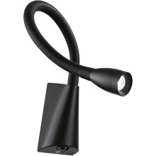 Ideal Lux - Lámpara LED flexible pequeña GOOSE LED/3W/230V negro