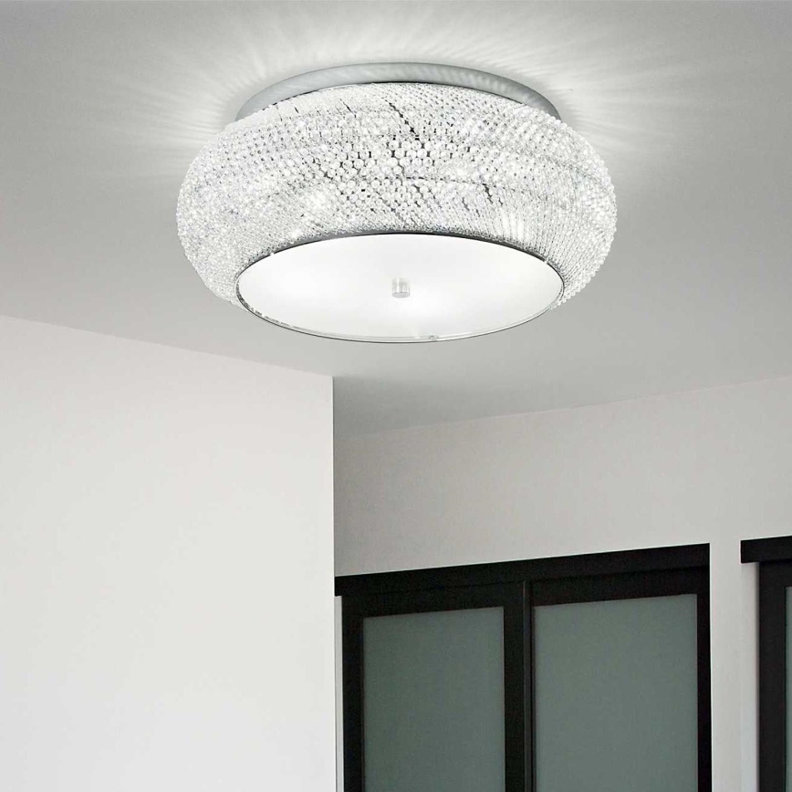 Ideal Lux - Plafón de cristal PASHA 10xE14/40W/230V diá. 55 cromo